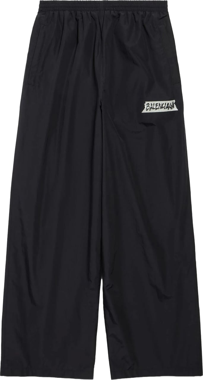 Balenciaga Black Tracksuit Loose Wide-Leg Pants Zwart