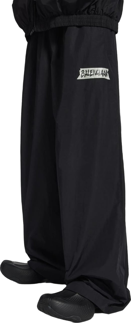 Balenciaga Black Tracksuit Loose Wide-Leg Pants Zwart