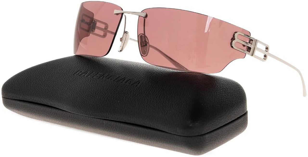 Balenciaga Pink Occhiali Rimless Rectangular Sunglasses Roze