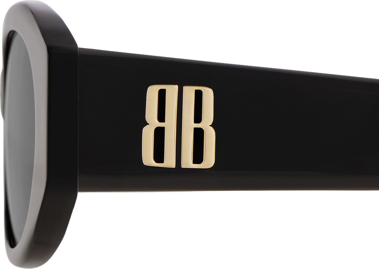 Balenciaga Black Occhiali Narrow Oval Sunglasses Grijs
