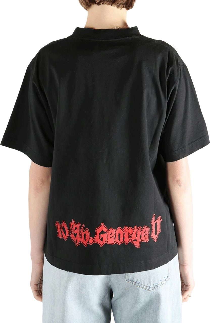 Balenciaga Black Medium Fit Boxy Graphic T-Shirt Zwart