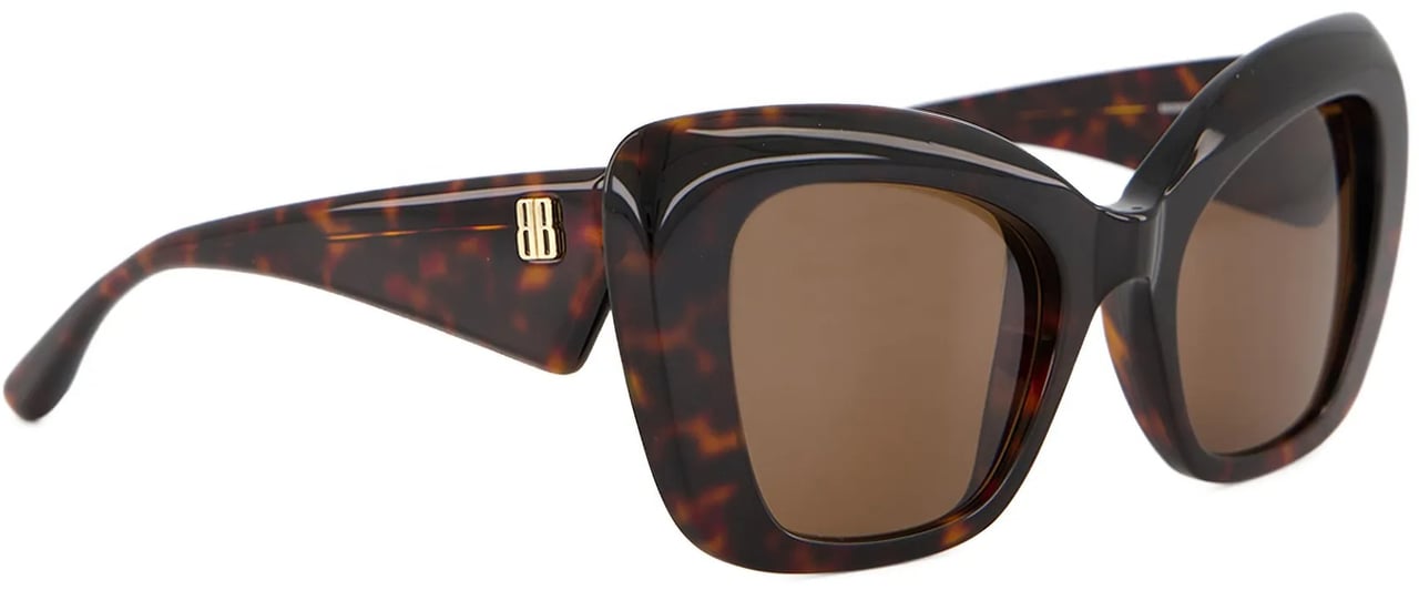 Balenciaga Tortoiseshell Diva Butterfly Oversized Sunglasses Bruin