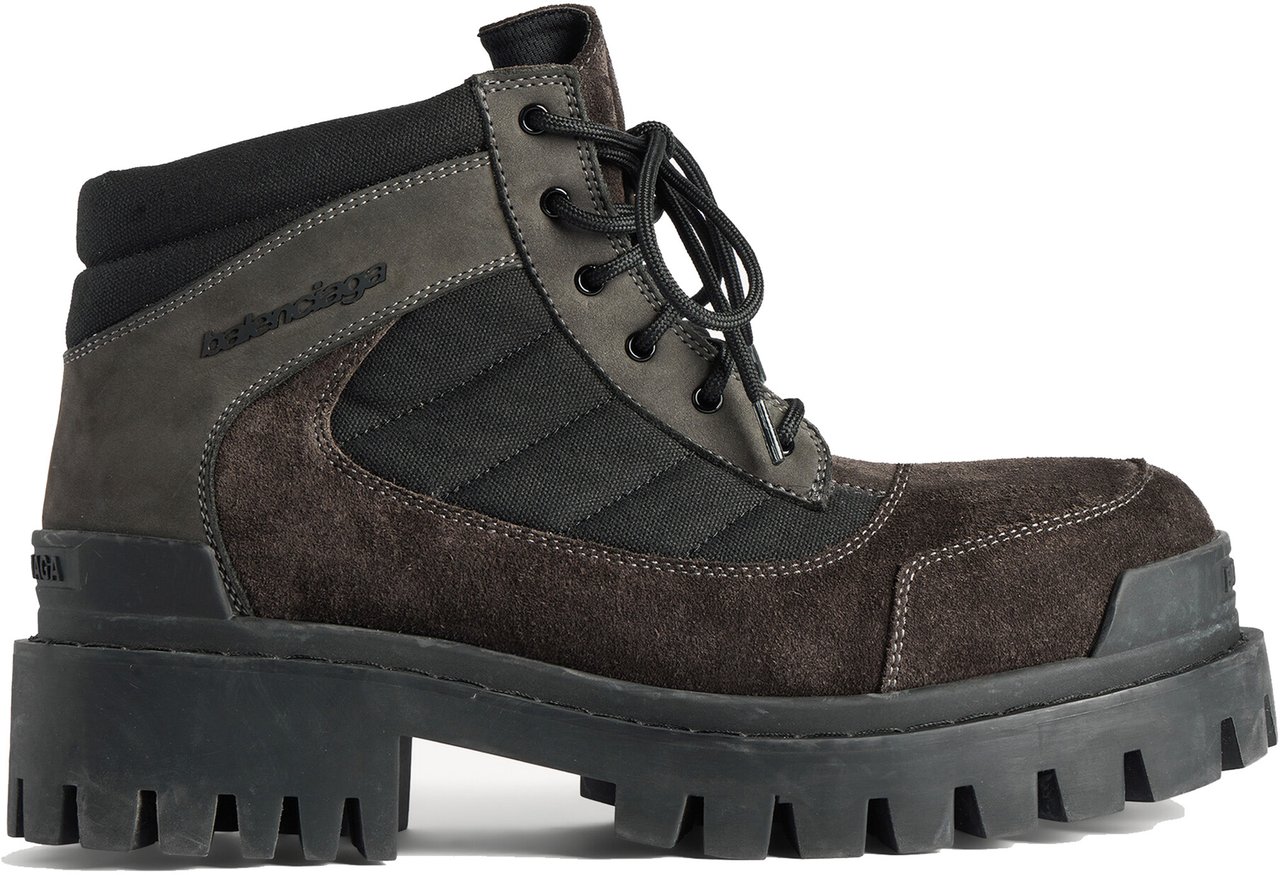Balenciaga Black Low Combat High-Top Boots Zwart