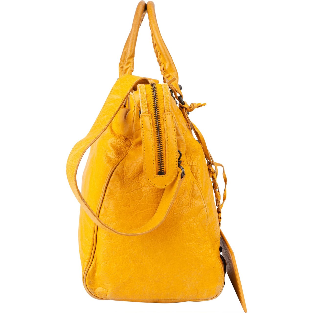 Balenciaga Balenciaga Yellow Leather City Handbag Geel
