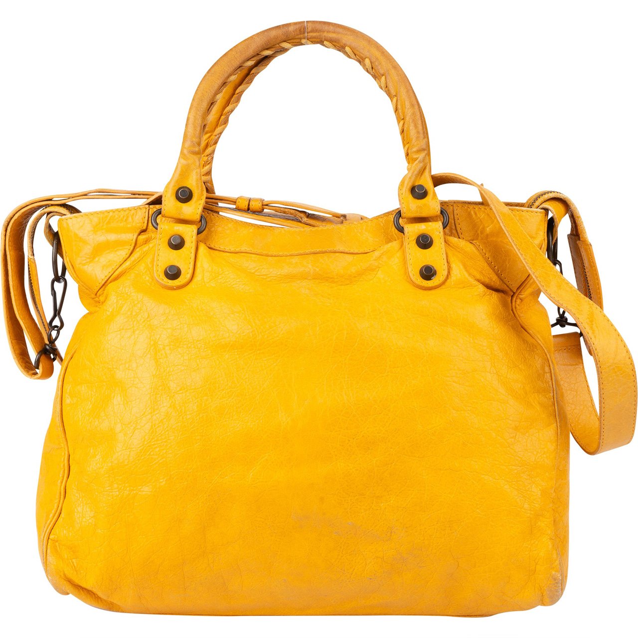 Balenciaga Balenciaga Yellow Leather City Handbag Geel