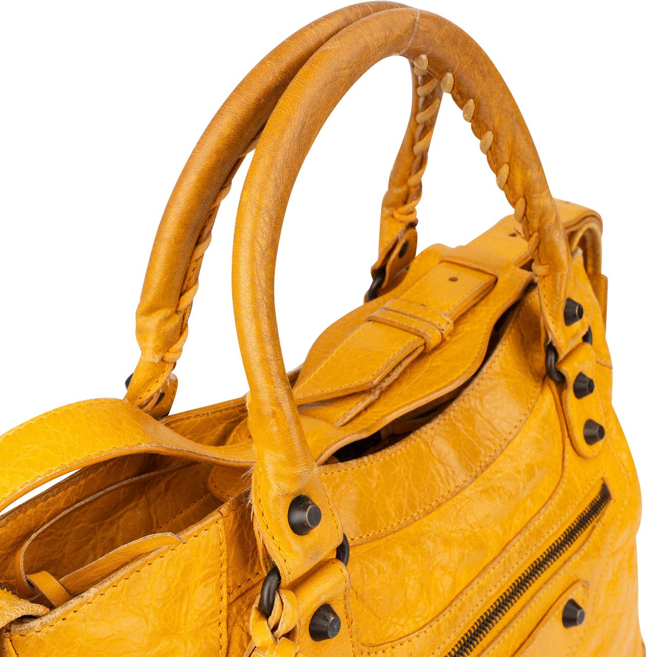 Balenciaga Balenciaga Yellow Leather City Handbag Geel