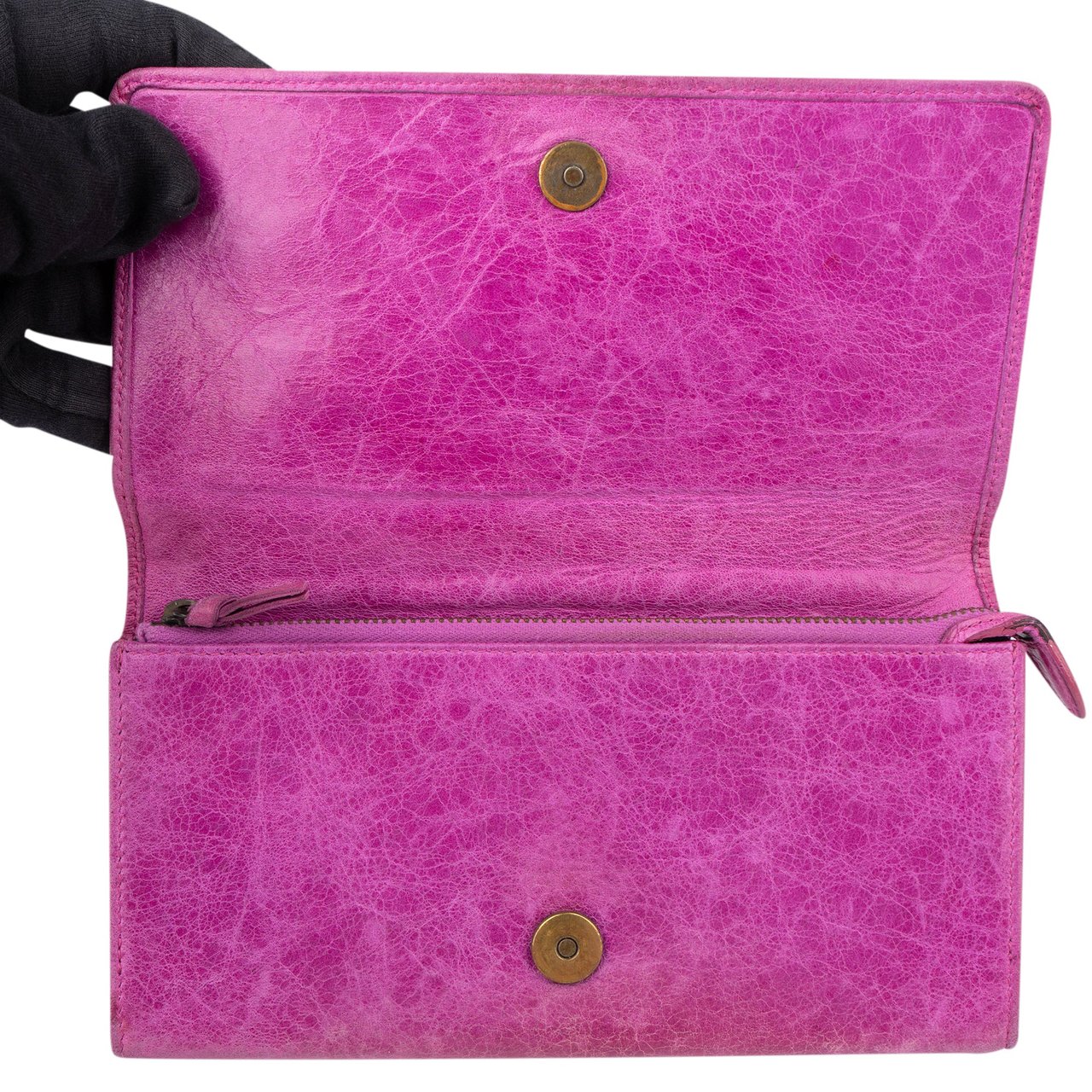 Balenciaga Balenciaga Pink Leather City Wallet Rood