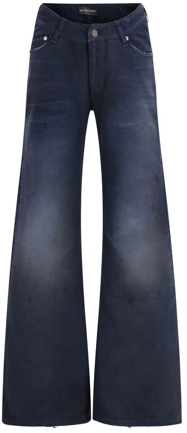 Balenciaga Balenciaga Blue Cotton Flared Jeans Blauw
