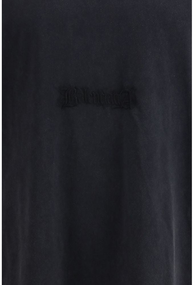 Balenciaga Balenciaga Black Cotton T-Shirt Zwart
