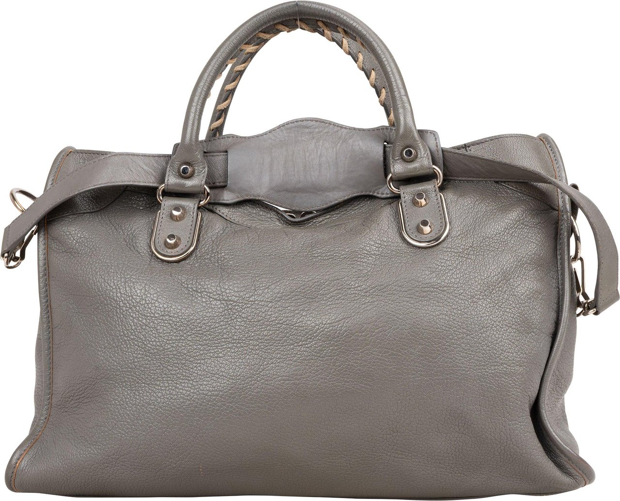 Balenciaga Balenciaga Grey Leather City Handbag Donkergrijs