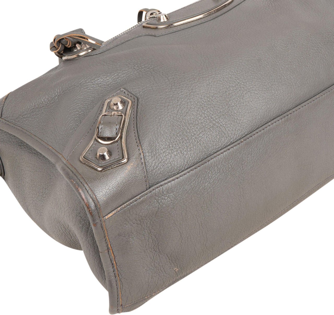 Balenciaga Balenciaga Grey Leather City Handbag Donkergrijs