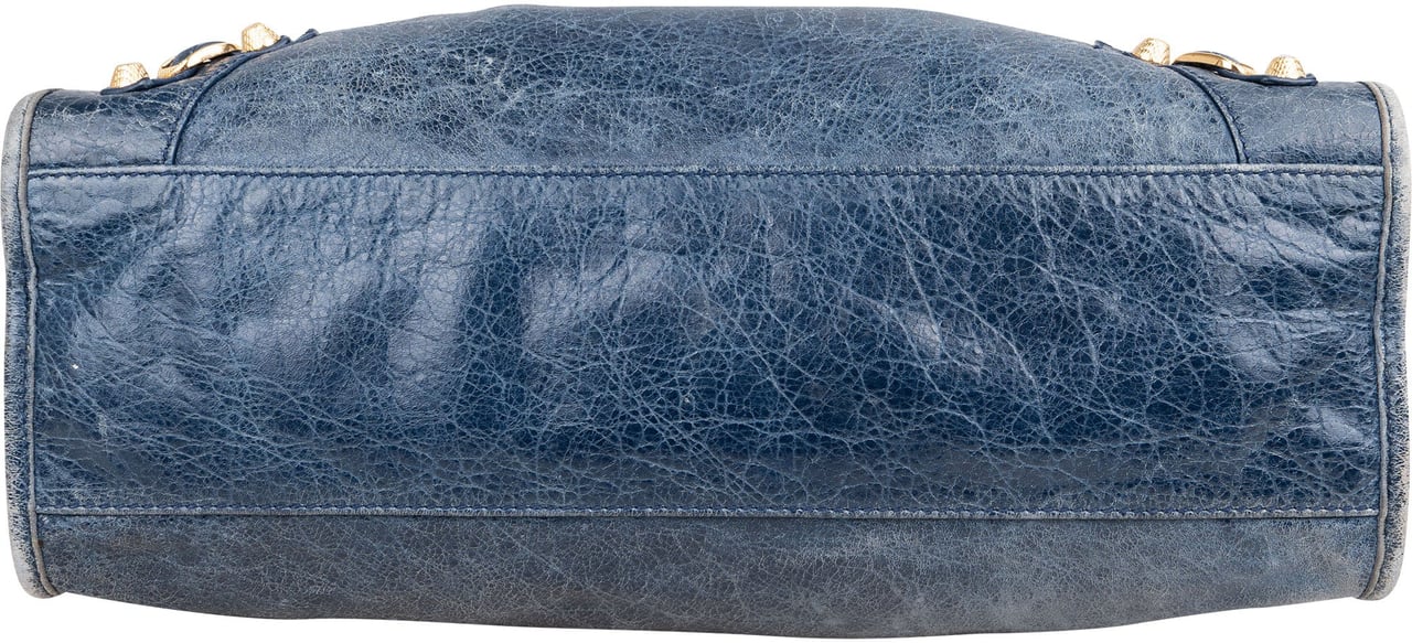 Balenciaga Balenciaga Blue Leather City Handbag Blauw