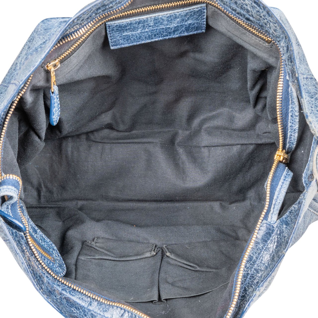 Balenciaga Balenciaga Blue Leather City Handbag Blauw