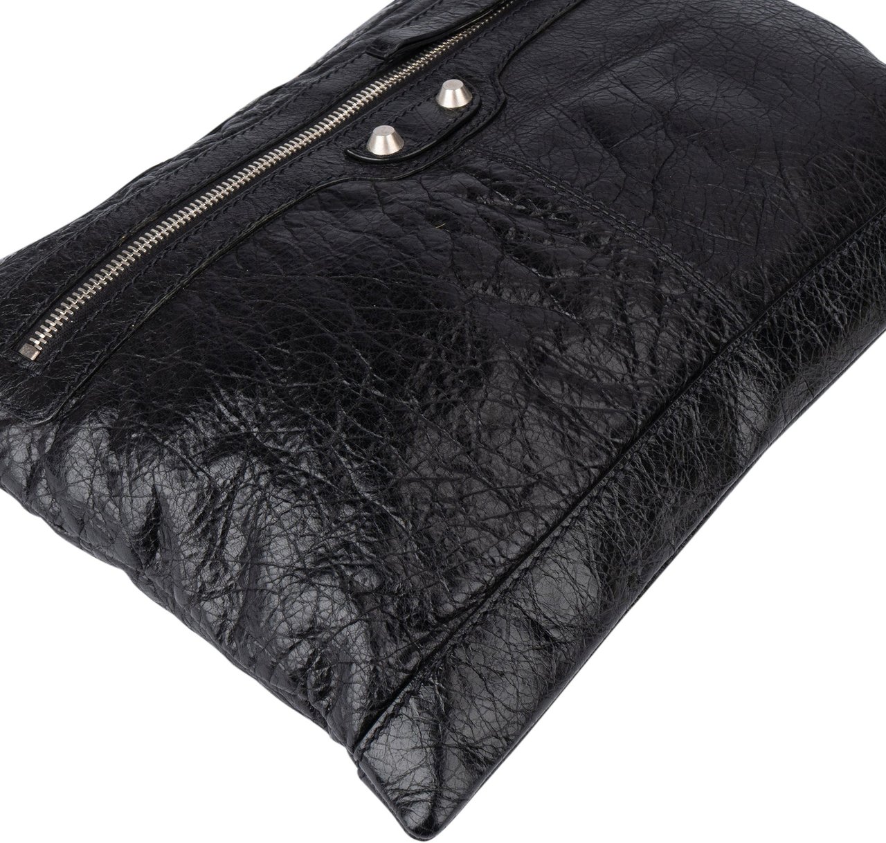 Balenciaga Black Leather City Clutch Zwart