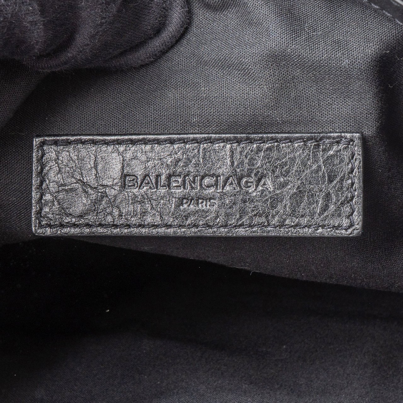 Balenciaga Black Leather City Clutch Zwart