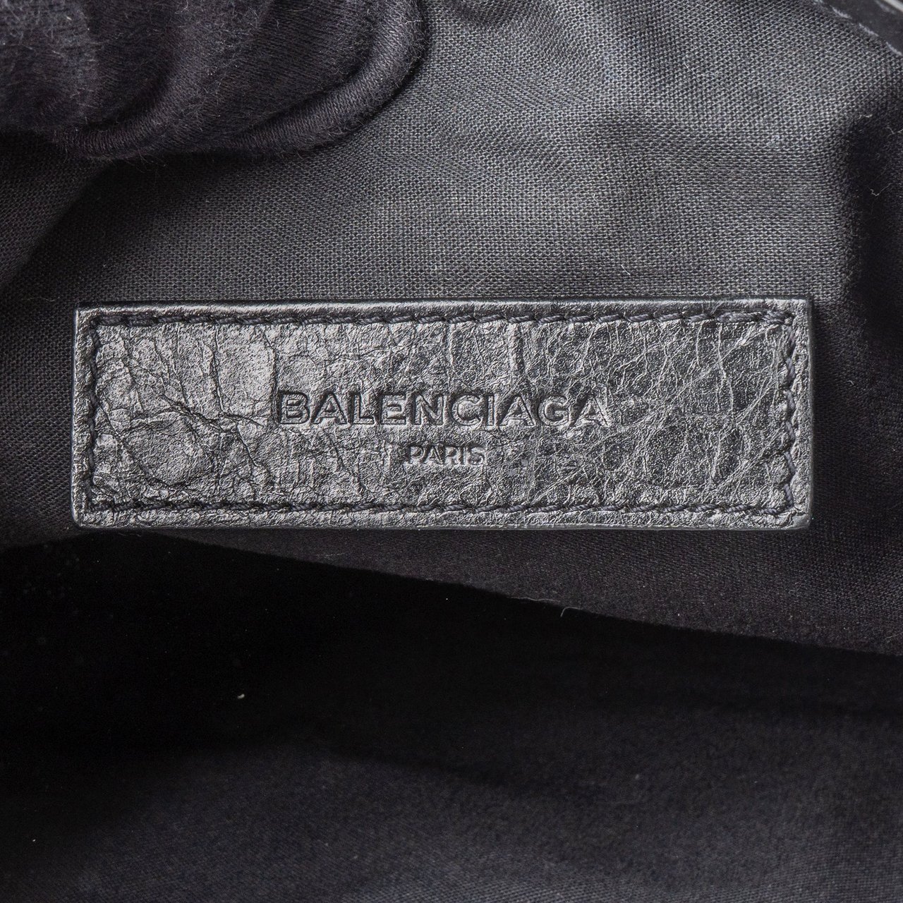 Balenciaga Balenciaga Black Leather City Clutch Zwart