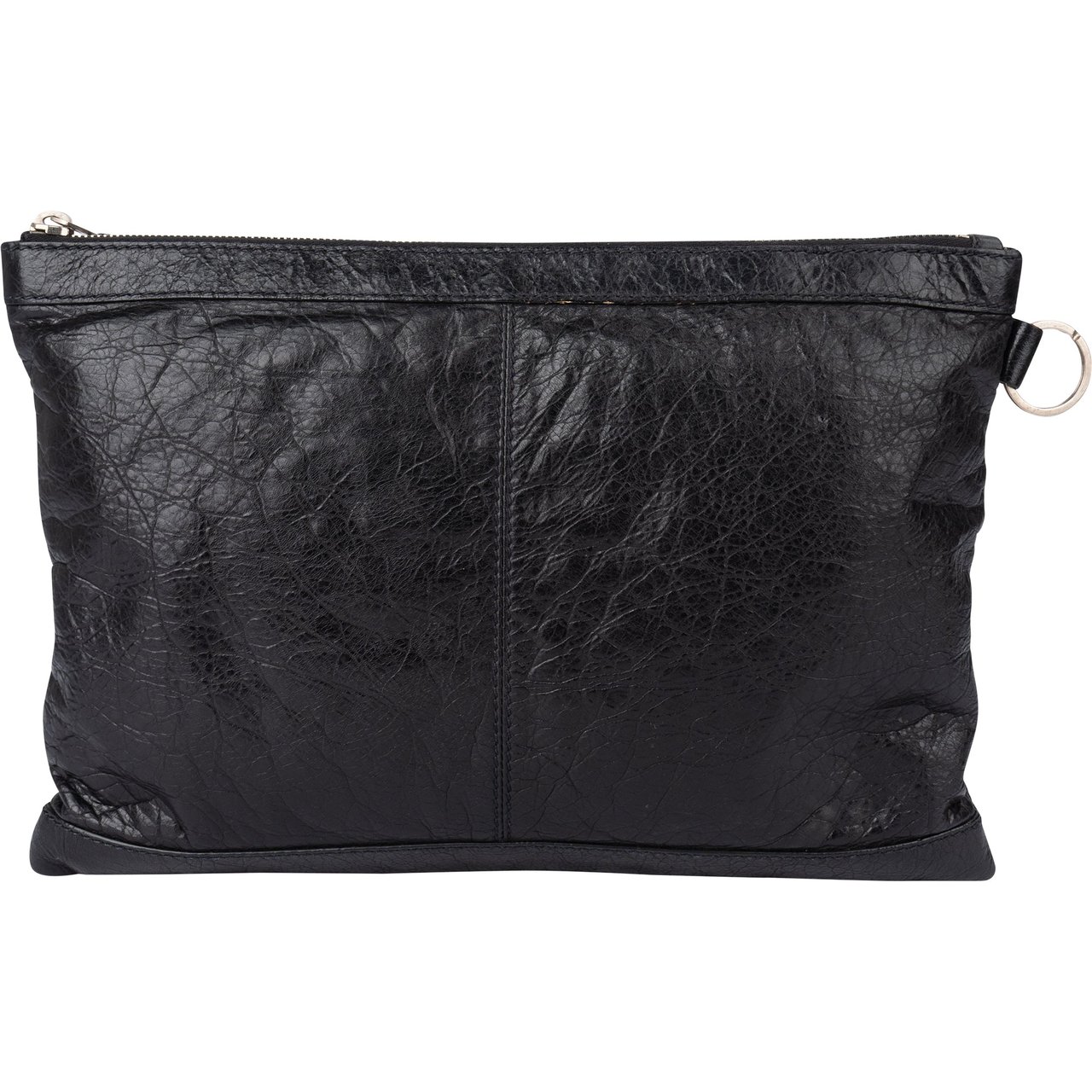 Balenciaga Balenciaga Black Leather City Clutch Zwart
