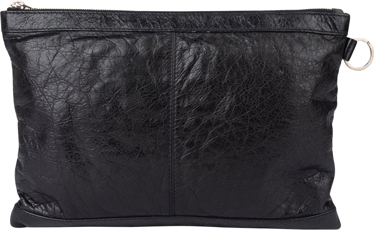 Balenciaga Black Leather City Clutch Zwart