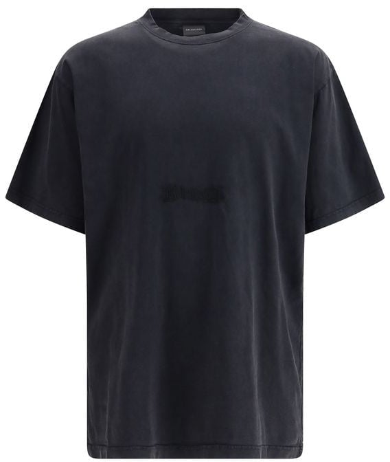 Balenciaga Balenciaga Black Cotton T-Shirt Zwart