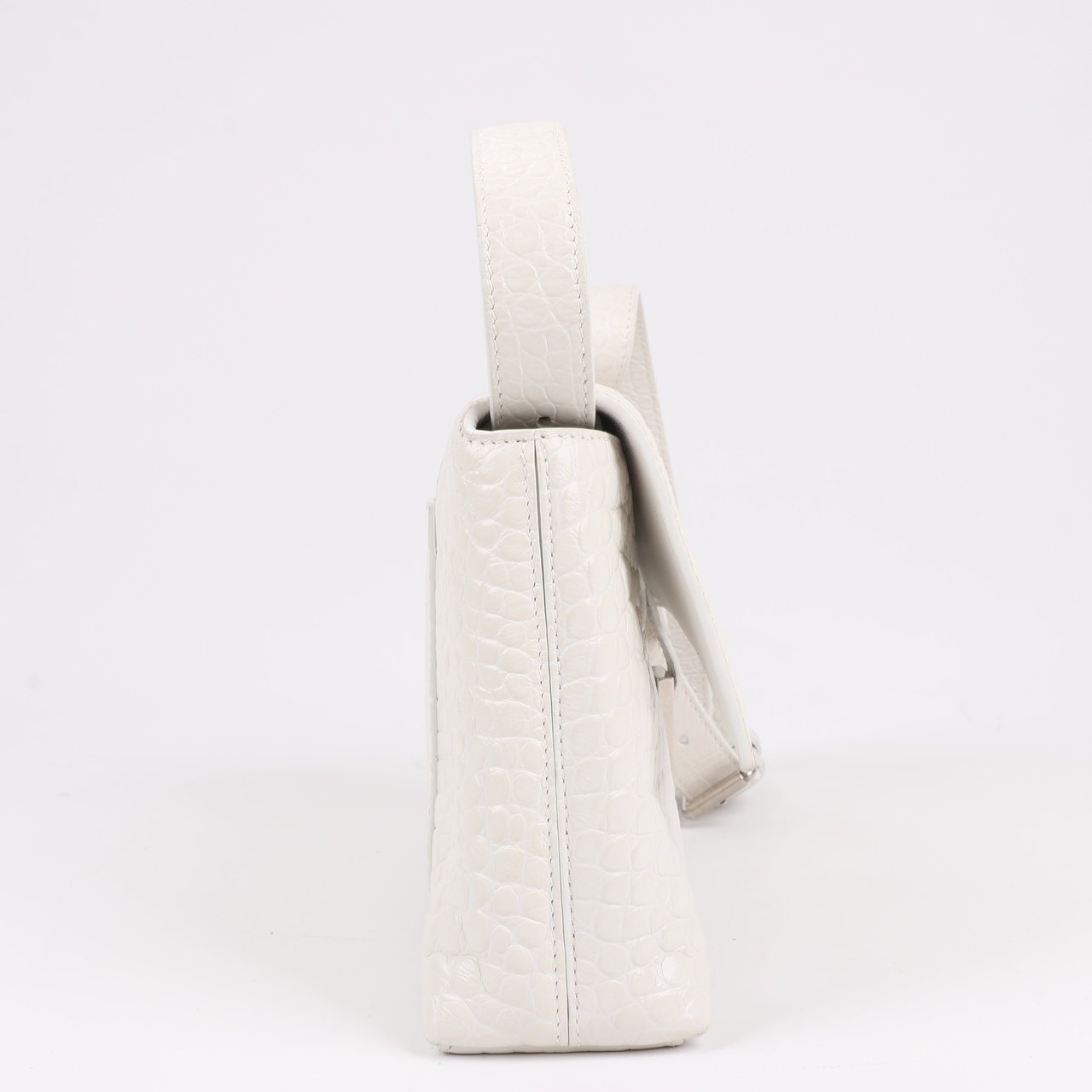 Balenciaga Balenciaga Hourglass Mock Croc Shoulder bag in White 671355 Wit