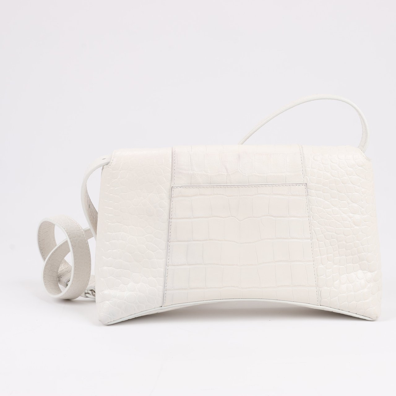 Balenciaga Balenciaga Hourglass Mock Croc Shoulder bag in White 671355 Wit