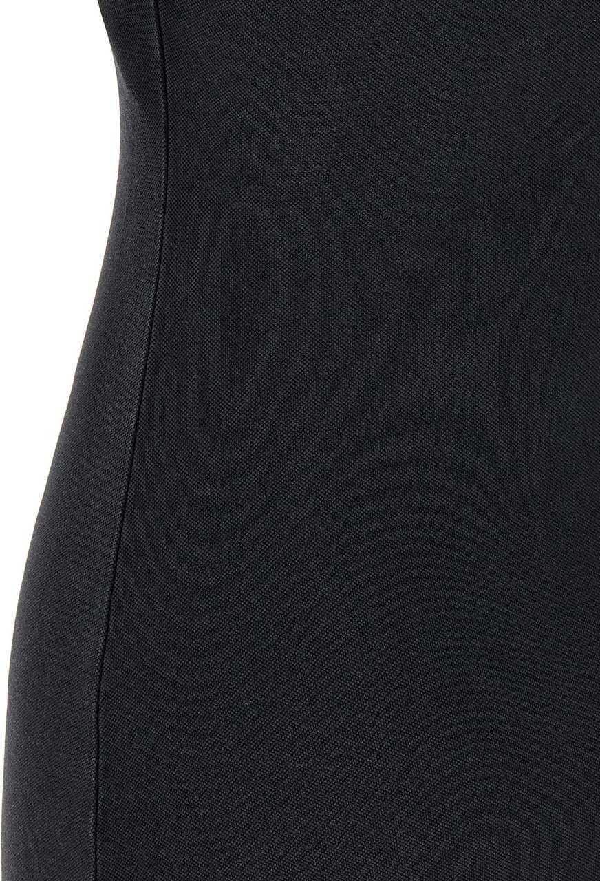 Balenciaga Black Cotton Short Dress Zwart