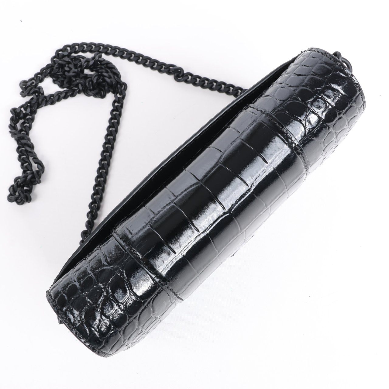 Balenciaga Balenciaga Hourglass Mock Croc Shoulder bag in Black Zwart