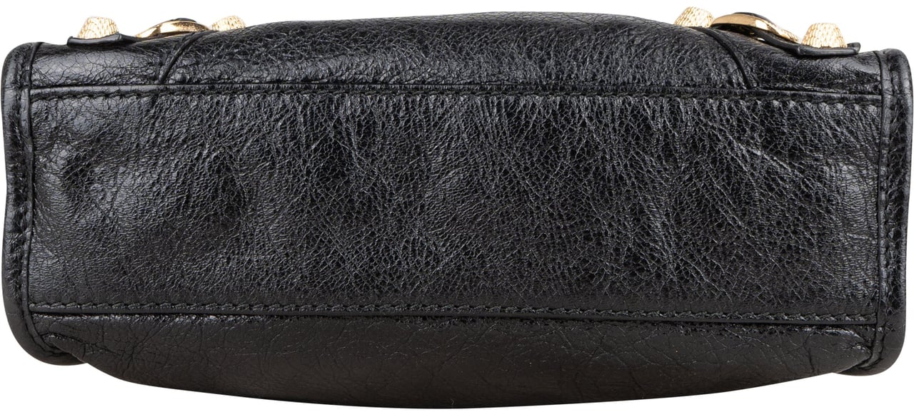 Balenciaga Balenciaga Black Leather Mini City Handbag Zwart