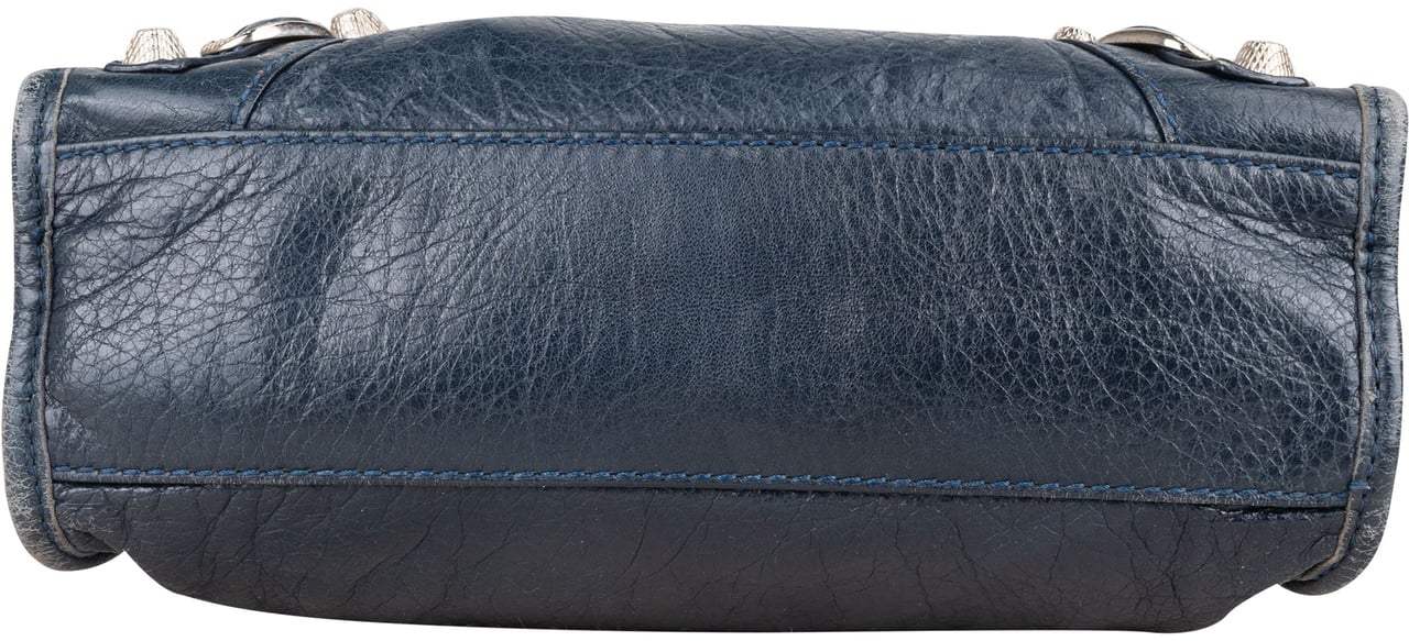 Balenciaga Blue Leather Mini City Handbag Blauw