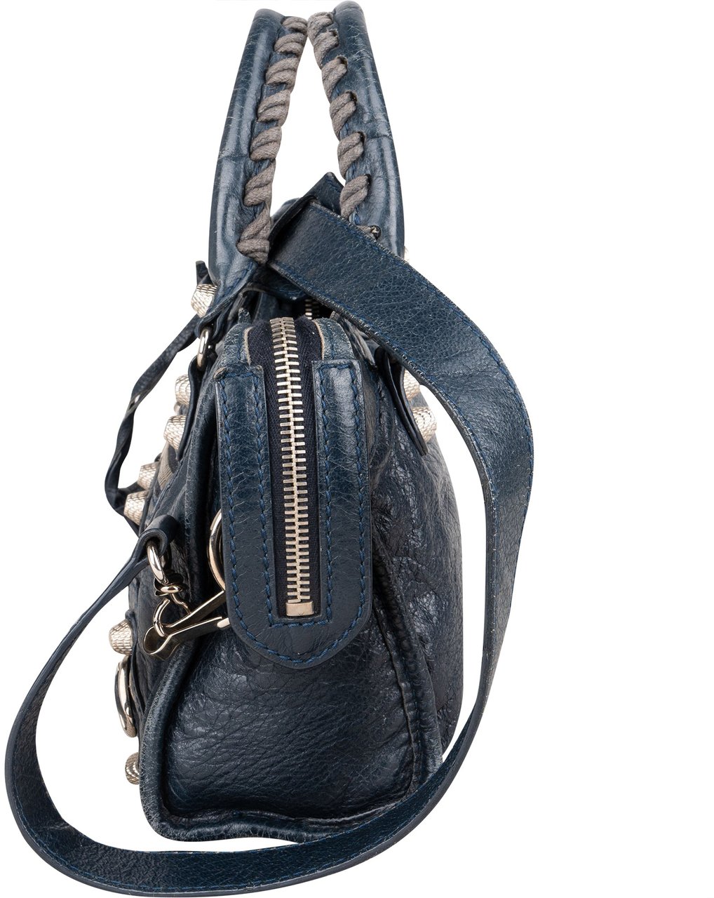 Balenciaga Blue Leather Mini City Handbag Blauw
