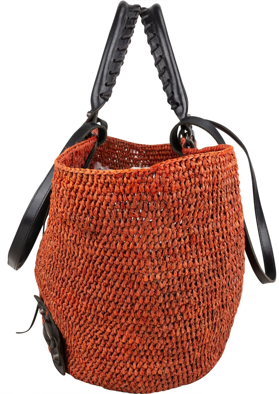 Balenciaga Balenciaga Raffia Ranier City Handbag Rood