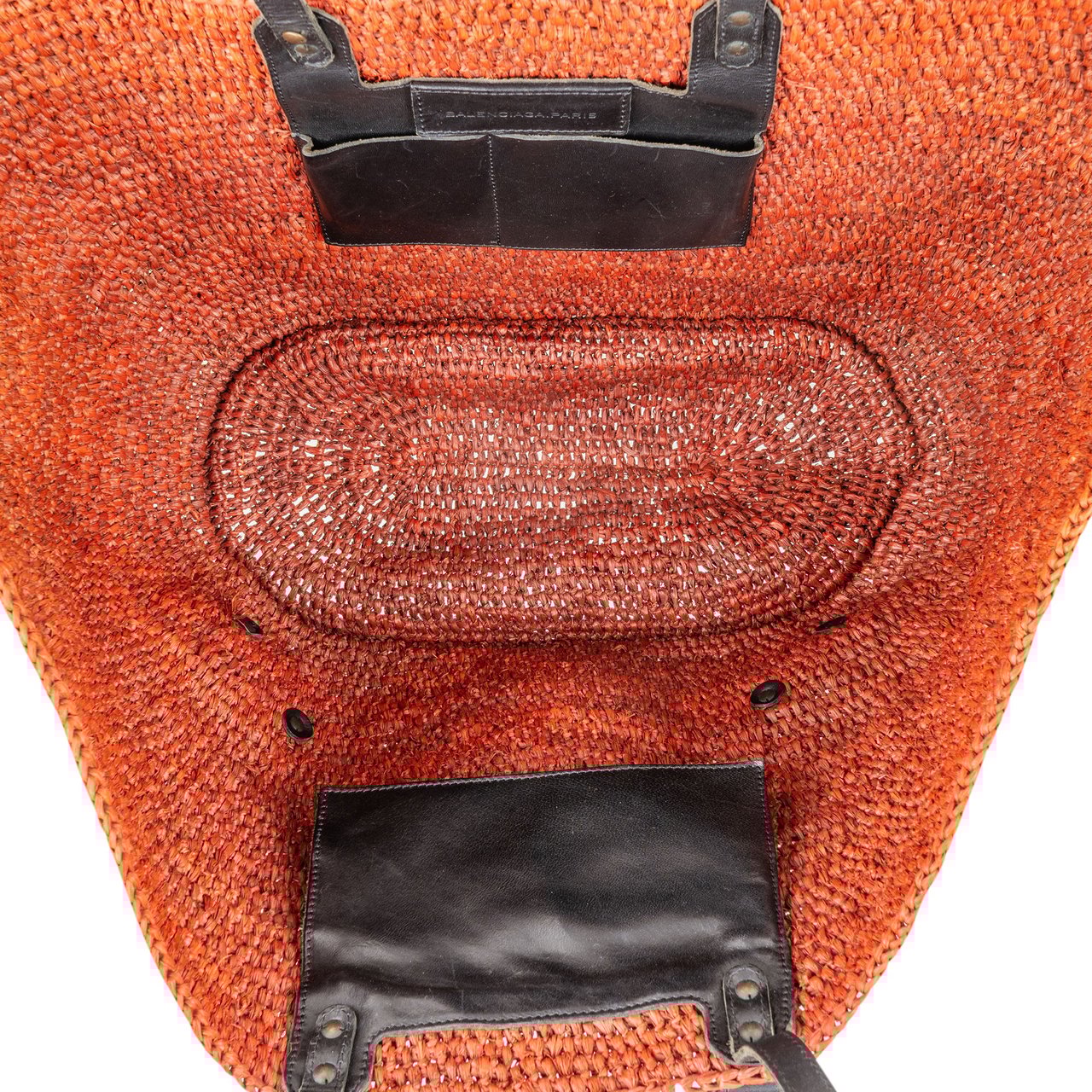 Balenciaga Balenciaga Raffia Ranier City Handbag Rood