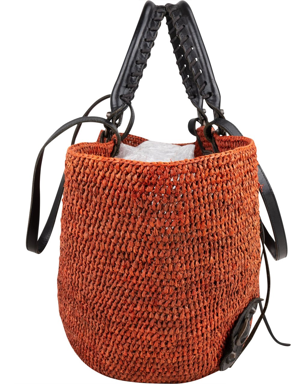 Balenciaga Balenciaga Raffia Ranier City Handbag Rood