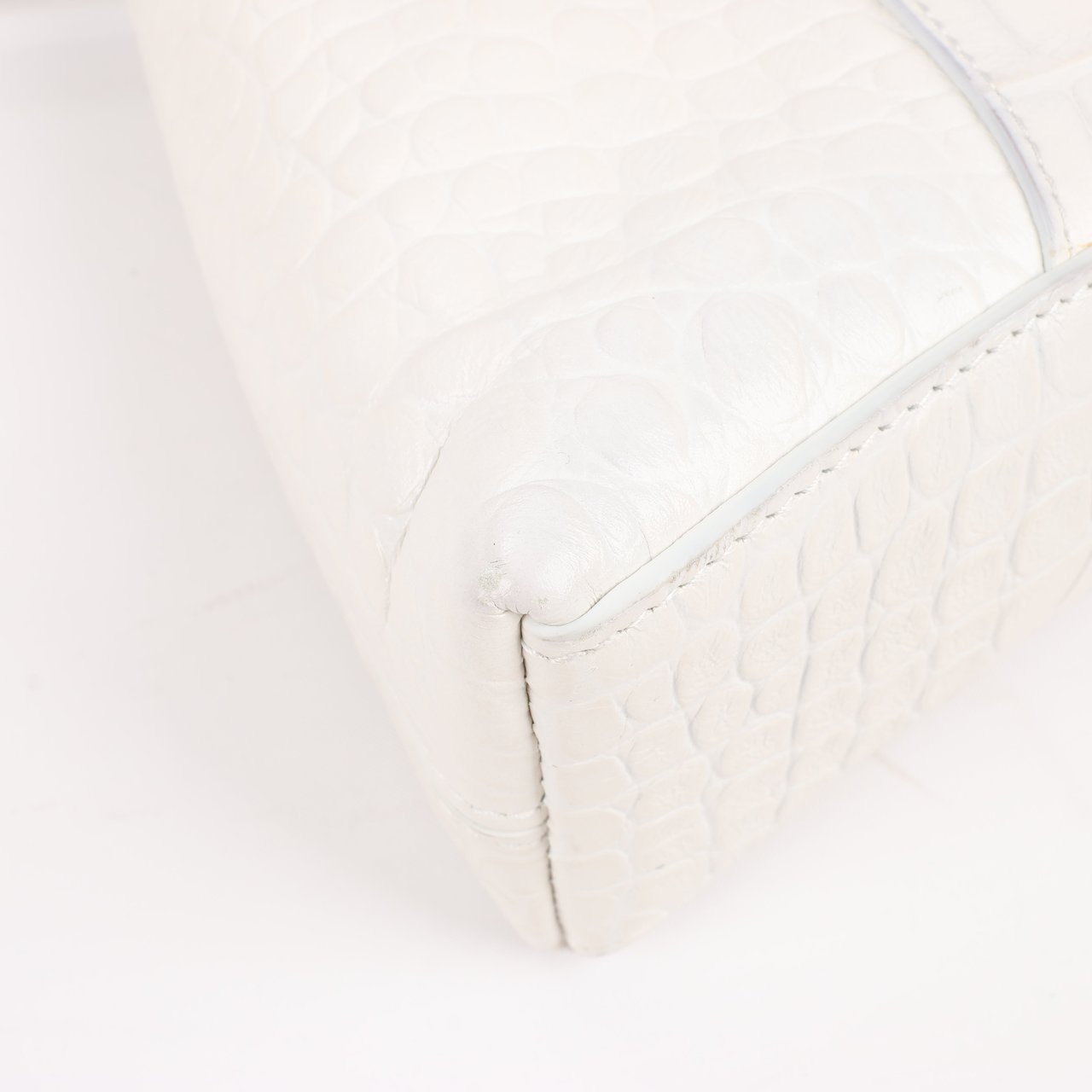 Balenciaga Balenciaga Hourglass Mock Croc Shoulder bag in White 671355 Wit