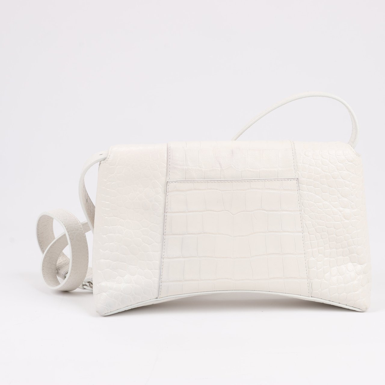Balenciaga Balenciaga Hourglass Mock Croc Shoulder bag in White 671355 Wit