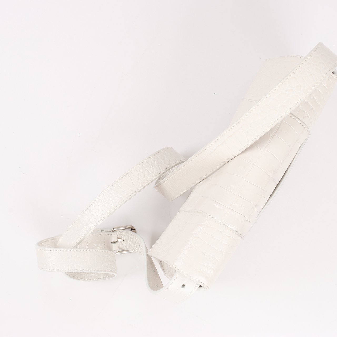 Balenciaga Balenciaga Hourglass Mock Croc Shoulder bag in White 671355 Wit