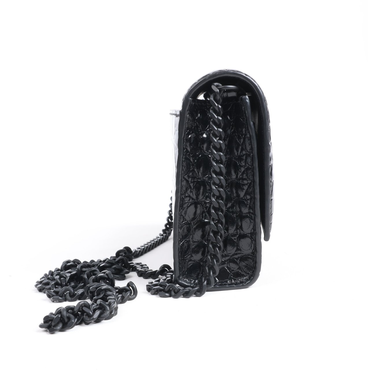 Balenciaga Balenciaga Hourglass Mock Croc Shoulder bag in Black Zwart