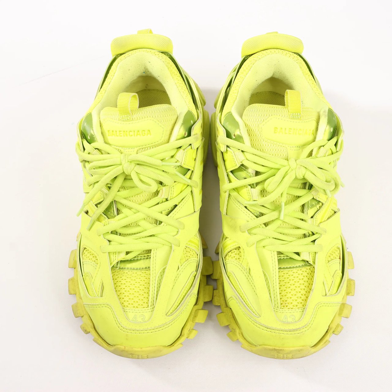 Balenciaga Balenciaga Track Cloth x Leather Sneakers in Neon Yellow 542023, Size 43 EU Geel