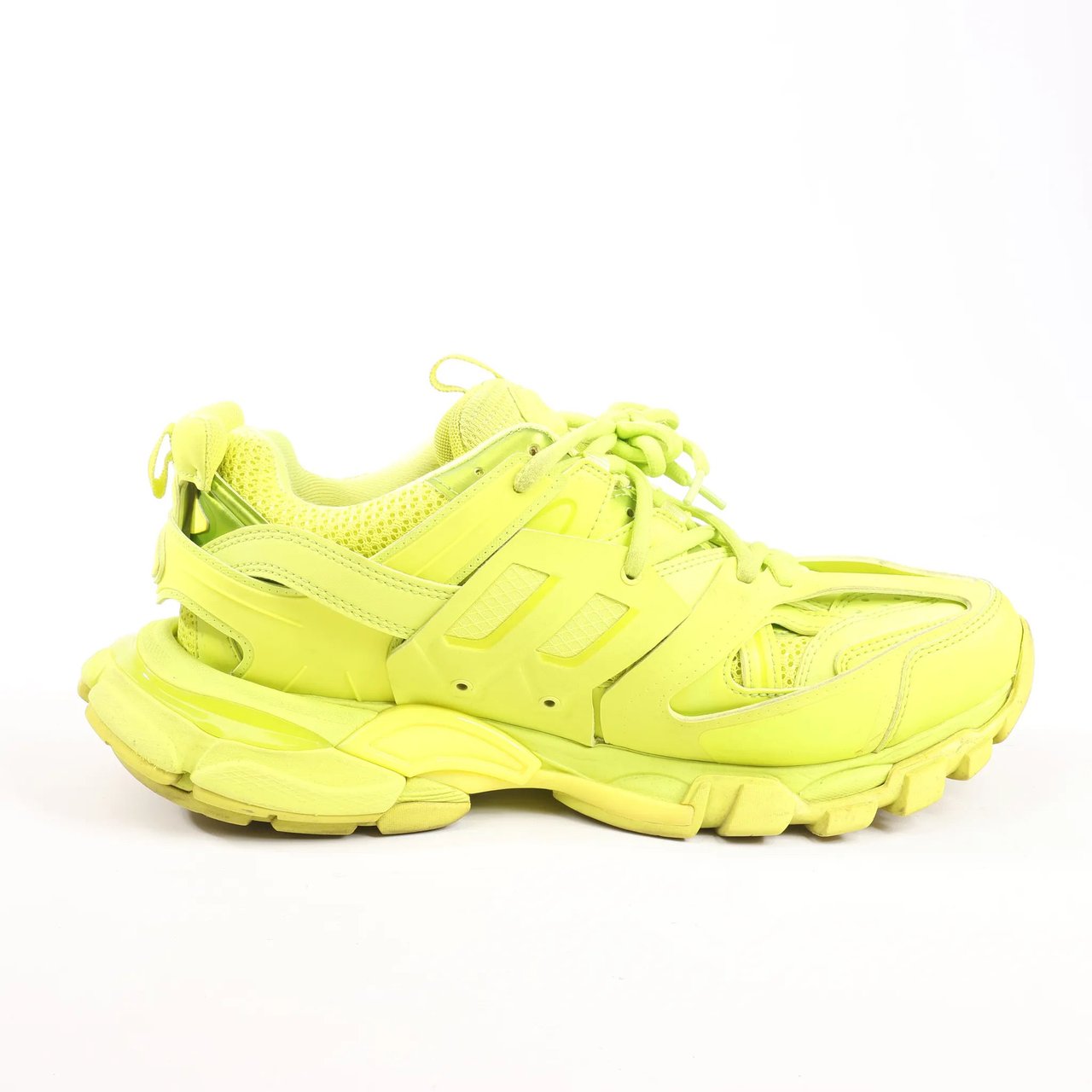 Balenciaga Balenciaga Track Cloth x Leather Sneakers in Neon Yellow 542023, Size 43 EU Geel