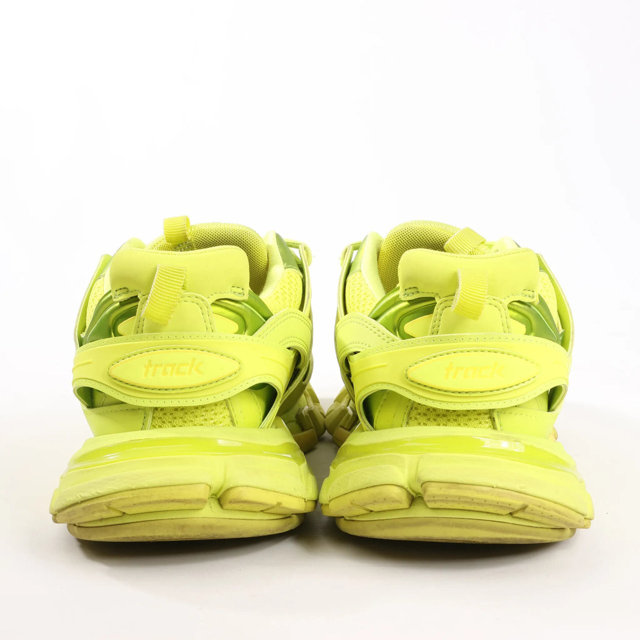 Balenciaga Balenciaga Track Cloth x Leather Sneakers in Neon Yellow 542023, Size 43 EU Geel