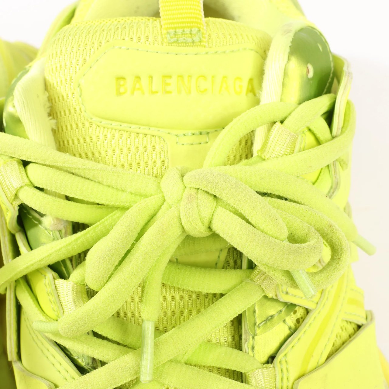 Balenciaga Balenciaga Track Cloth x Leather Sneakers in Neon Yellow 542023, Size 43 EU Geel