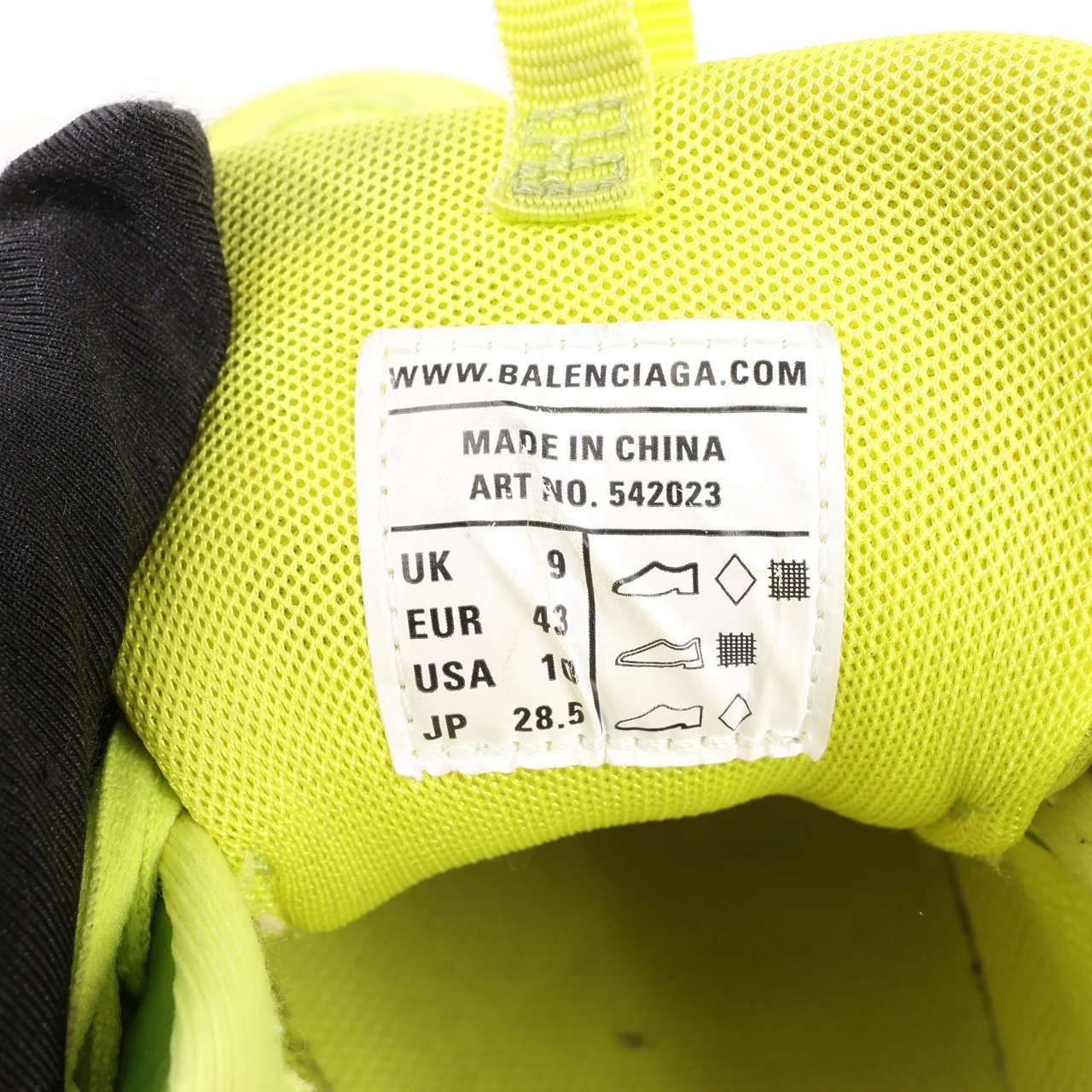 Balenciaga Balenciaga Track Cloth x Leather Sneakers in Neon Yellow 542023, Size 43 EU Geel