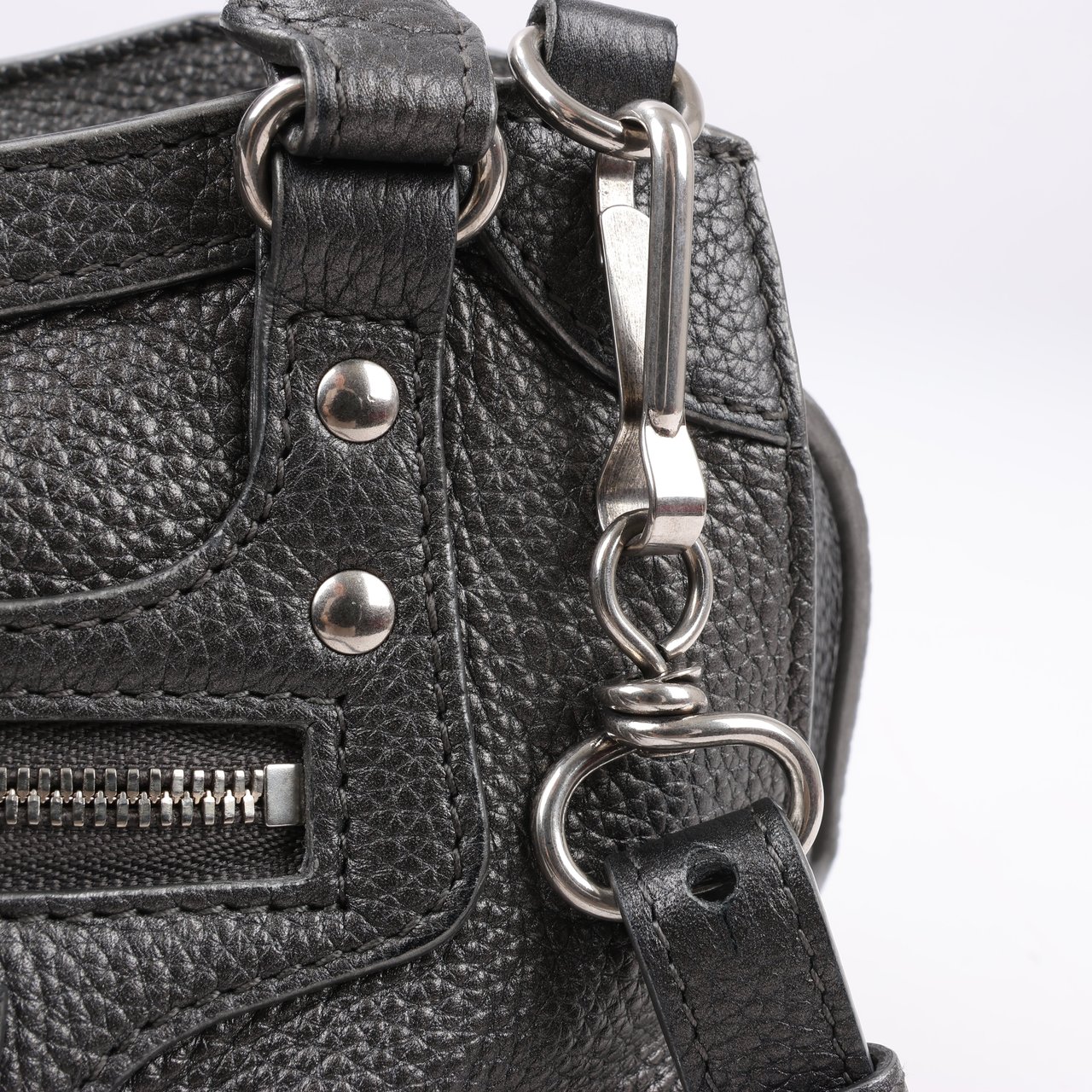 Balenciaga Balenciaga Mini Neo Classic City Leather 2Way Handbag in Grey 679231 Grijs