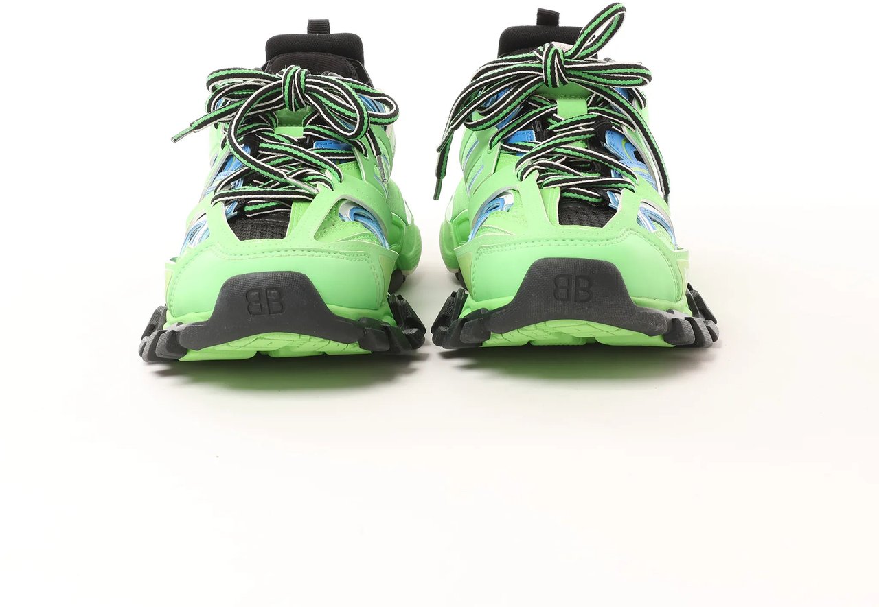 Balenciaga Balenciaga Track Panel Style Mesh and Nylon Sneakers in Green x Black, Size 36 EU Groen