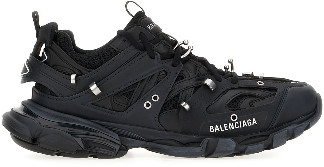 Balenciaga Balenciaga Black mesh and rubber Track sneakers Zwart