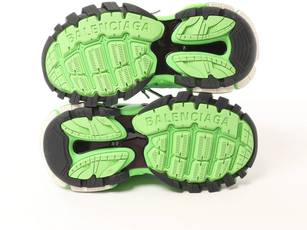 Balenciaga Track Panel Style Mesh and Nylon Sneakers in Green x Black, Size 36 EU Groen