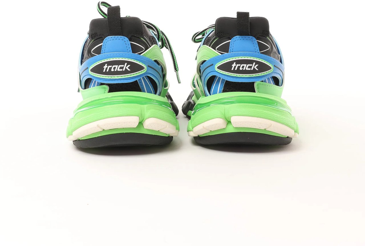 Balenciaga Track Panel Style Mesh and Nylon Sneakers in Green x Black, Size 36 EU Groen