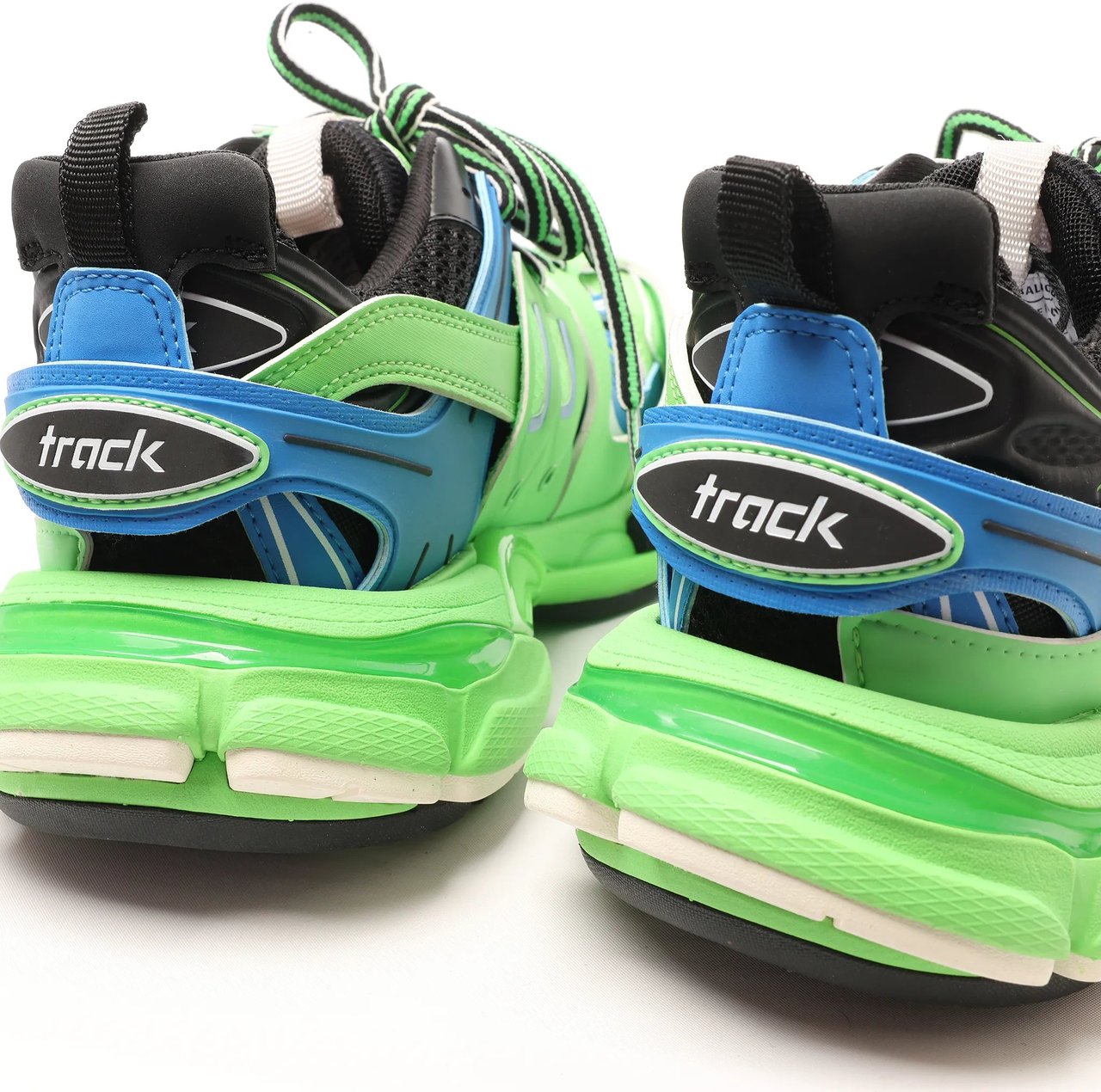 Balenciaga Track Panel Style Mesh and Nylon Sneakers in Green x Black, Size 36 EU Groen