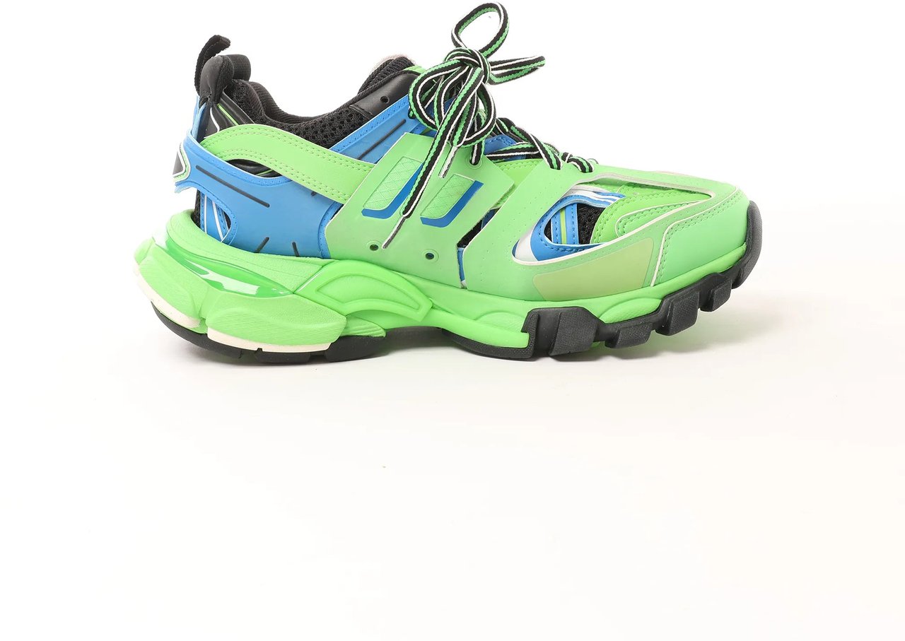 Balenciaga Track Panel Style Mesh and Nylon Sneakers in Green x Black, Size 36 EU Groen