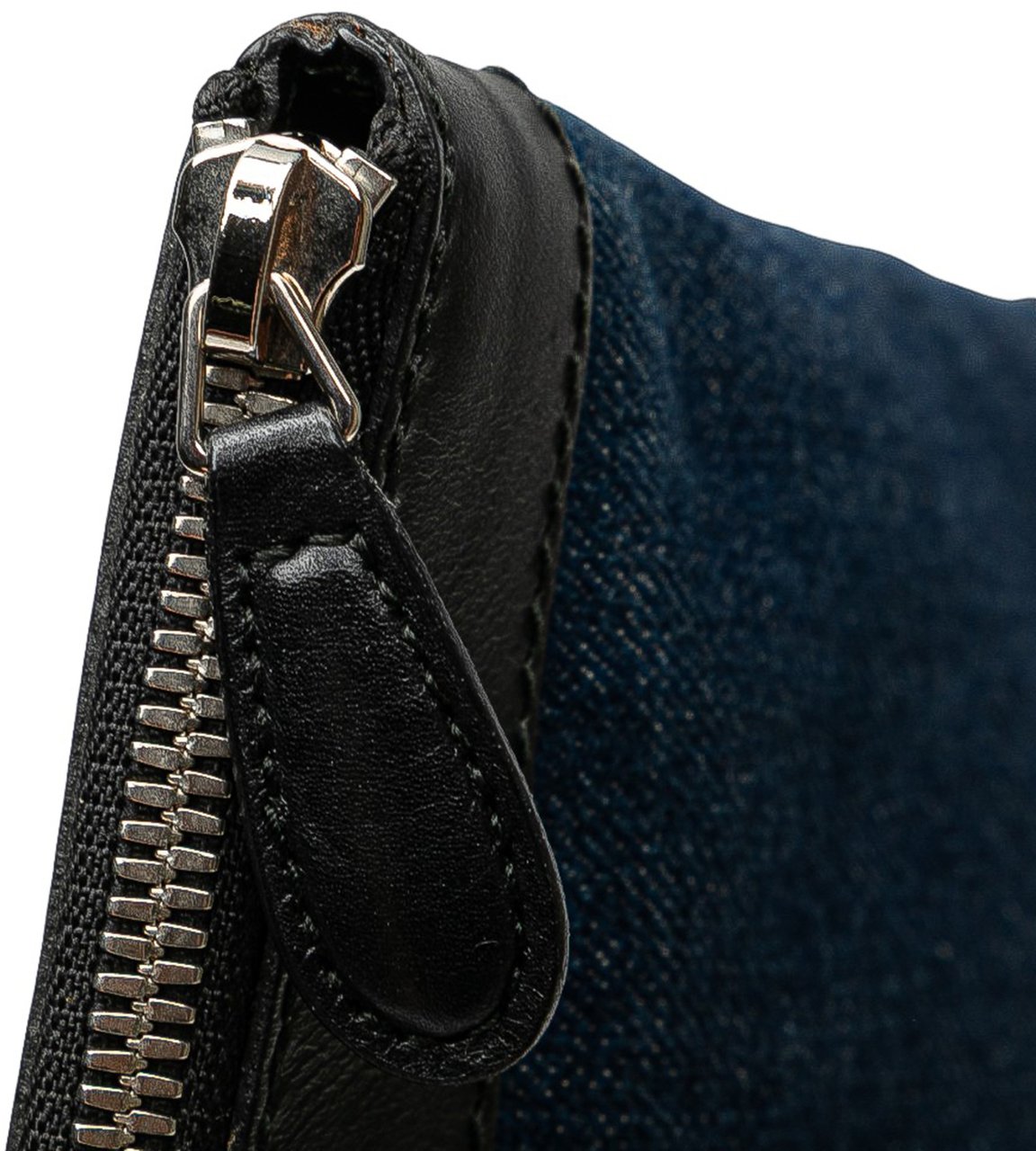 Balenciaga Denim Navy Clip M Clutch Blauw